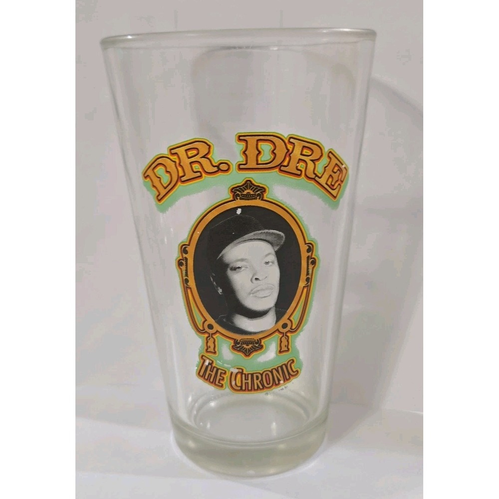 Vtg Dr Dre The Chronic 16oz Pint Glass Drinking Tumbler Cup Rap Music Promo Rare